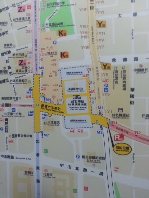 台北コインロッカーへの地図